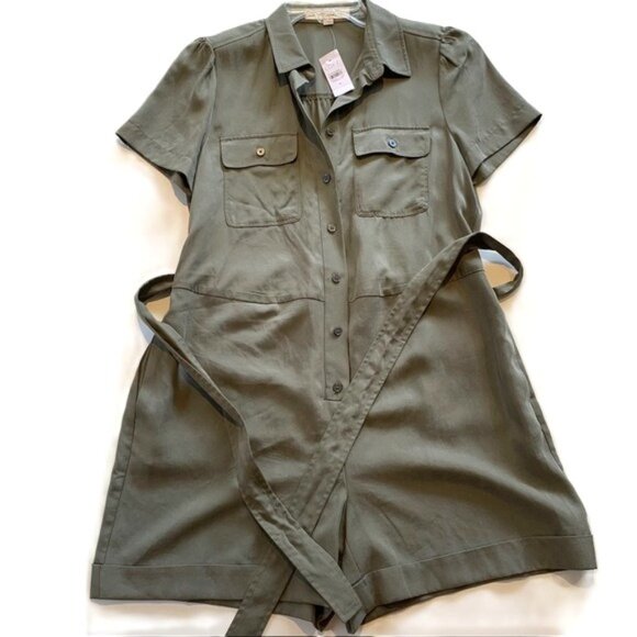 LOFT Button-Up Utility Short Romper - Picture 5 of 16